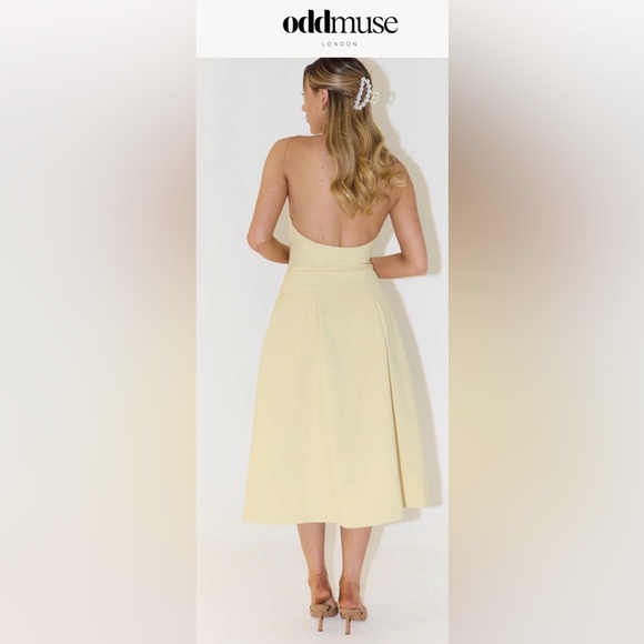 Odd Muse Hem Midi Dress Size M Color Lemon NWT - Picture 4 of 8